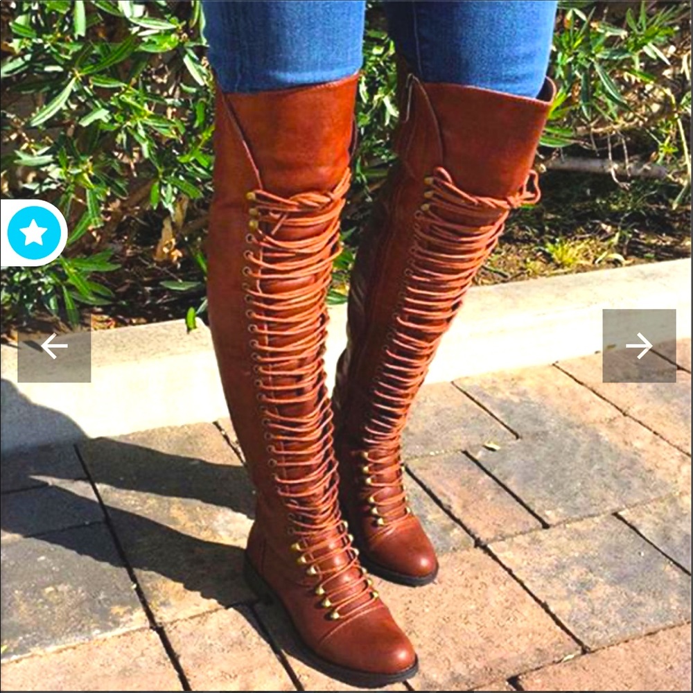 Meikoshoes Caramel Knee High Boots